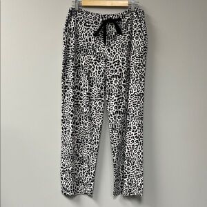 Soma Black & White Leopard Lounge Pants with Drawstring
